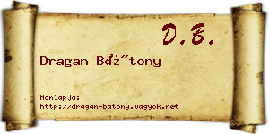 Dragan Bátony névjegykártya